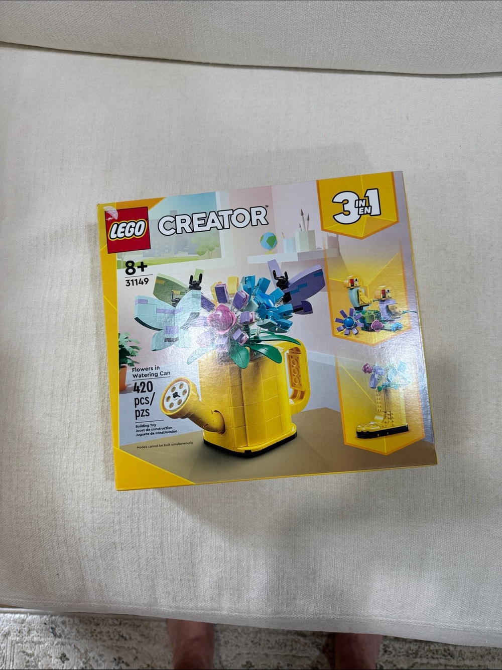 Lego Creator Yellow Watering Can with Blue Purple Pink Flowers